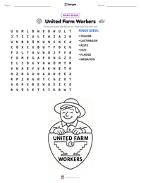 United Farm Workers druckbare Arbeitsblatt Vorschau