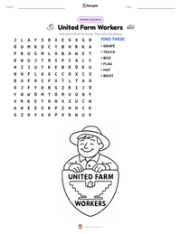 United Farm Workers printable worksheet preview