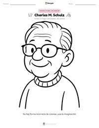 Página para colorear de Charles M. Schulz para niños