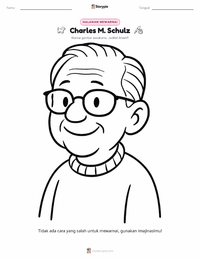 Halaman mewarnai Charles M. Schulz untuk anak-anak