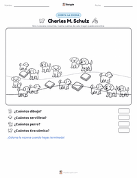 Vista previa de la hoja de trabajo imprimible de Charles M. Schulz