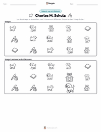 Aperçu de la feuille de travail imprimable Charles M. Schulz