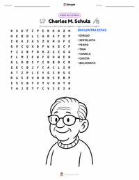 Vista previa de la hoja de trabajo imprimible de Charles M. Schulz