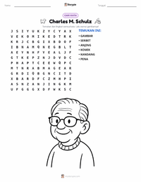 Prabaca lembar kerja cetak Charles M. Schulz