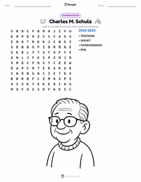 Charles M. Schulz afdrukbare werkblad voorbeeld