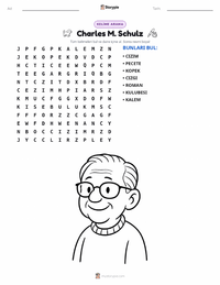 Charles M. Schulz yazdırılabilir çalışma sayfası önizlemesi