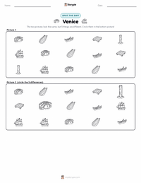 Venice printable worksheet preview