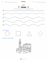 Aperçu de la feuille de travail imprimable Venise