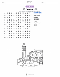Venice printable worksheet preview