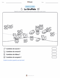 Aperçu de la feuille de travail imprimable Le Gruffalo (livre)
