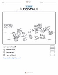 De Gruffalo (boek) afdrukbare werkblad voorbeeld