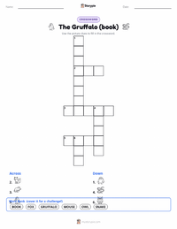 The Gruffalo (book) printable worksheet preview