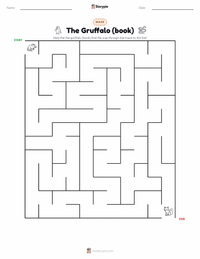 The Gruffalo (book) printable worksheet preview