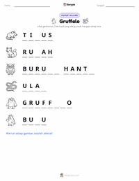 Prabaca lembar kerja cetak The Gruffalo (buku)