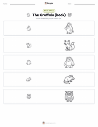 The Gruffalo (book) printable worksheet preview