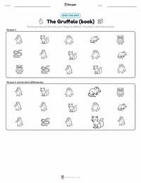 The Gruffalo (book) printable worksheet preview