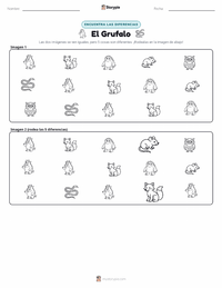 Vista previa de la hoja de trabajo imprimible de El Grúfalo (libro)