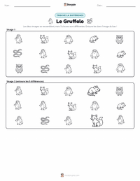 Aperçu de la feuille de travail imprimable Le Gruffalo (livre)