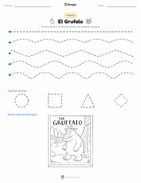 Vista previa de la hoja de trabajo imprimible de El Grúfalo (libro)