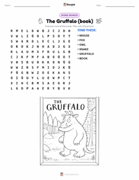 The Gruffalo (book) printable worksheet preview