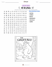 Vista previa de la hoja de trabajo imprimible de El Grúfalo (libro)