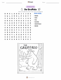 De Gruffalo (boek) afdrukbare werkblad voorbeeld