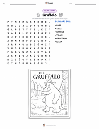 Gruffalo (kitap) yazdırılabilir çalışma sayfası önizlemesi