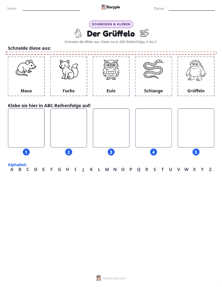 Schneiden & Einfügen Alphabet