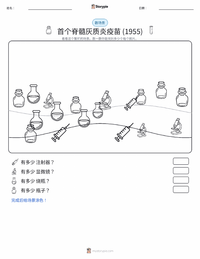 首个成功的脊髓灰质炎疫苗（1955年） 可打印工作表预览