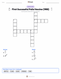 First Successful Polio Vaccine (1955) printable worksheet preview