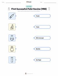 First Successful Polio Vaccine (1955) printable worksheet for kids