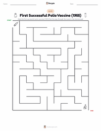First Successful Polio Vaccine (1955) printable worksheet preview