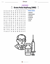 Erster erfolgreicher Polio-Impfstoff (1955) druckbare Arbeitsblatt Vorschau