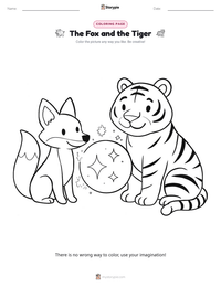 The Fox and the Tiger printable worksheet preview