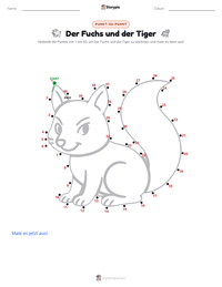 Der Fuchs und der Tiger druckbare Arbeitsblatt Vorschau