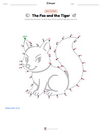 The Fox and the Tiger printable worksheet preview
