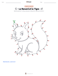 Aperçu de la feuille de travail imprimable Le Renard et le Tigre