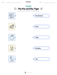 The Fox and the Tiger printable worksheet preview