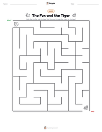 The Fox and the Tiger printable worksheet preview