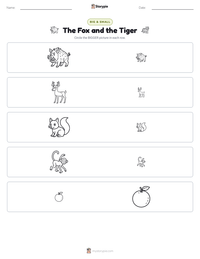 The Fox and the Tiger printable worksheet preview