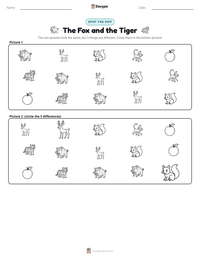 The Fox and the Tiger printable worksheet preview