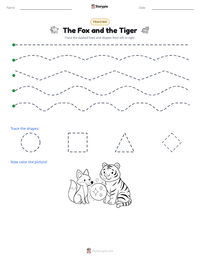 The Fox and the Tiger printable worksheet preview