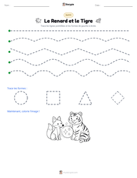 Aperçu de la feuille de travail imprimable Le Renard et le Tigre