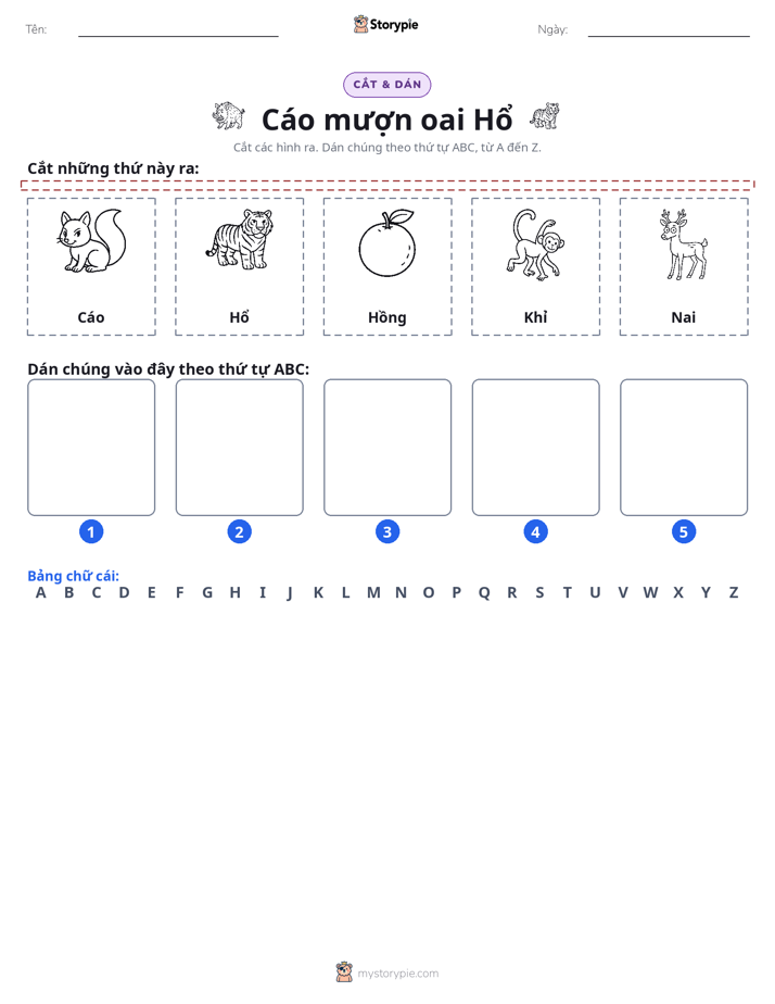 Cắt & Dán Chữ Cái