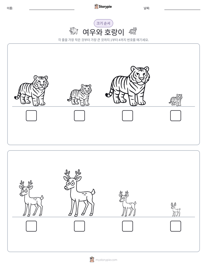 크기 순서