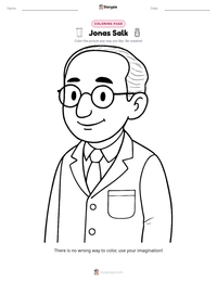 Jonas Salk coloring page for kids