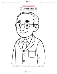 Página para colorear de Jonas Salk para niños