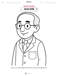 Pagina da colorare di Jonas Salk per bambini