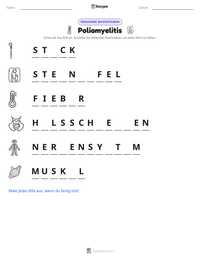 Poliomyelitis druckbare Arbeitsblatt Vorschau