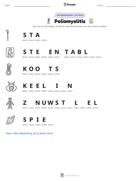 Poliomyelitis afdrukbare werkblad voorbeeld